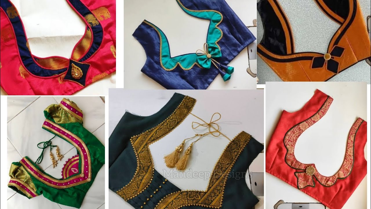 Let's pach work blouse designs❤//dily ware back neck blouse designs# tinding blouse designs