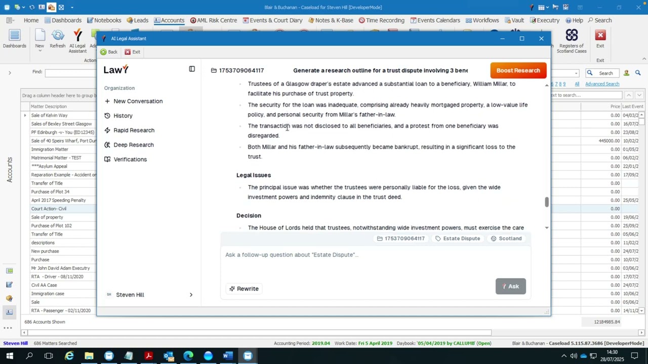 CaseLoad Features - Introducing Your Tusted AI Legal Research Assistant