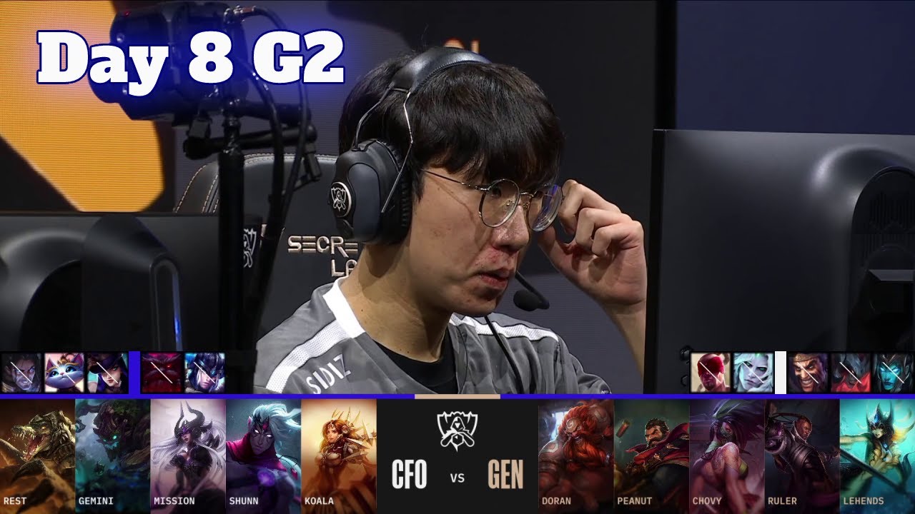 CFO vs GEN | Day 8 LoL Worlds 2022 Main Group Stage | CTBC Flying Oyster vs Gen.G - Groups full game