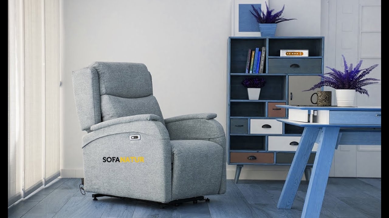 Sillón relax eléctrico levanta personas, con ruedas y botonera USB.