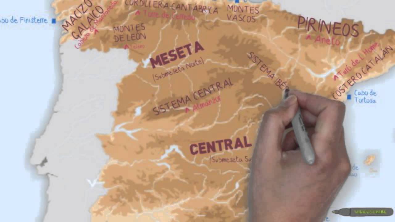 MAPA FÍSICO de ESPAÑA