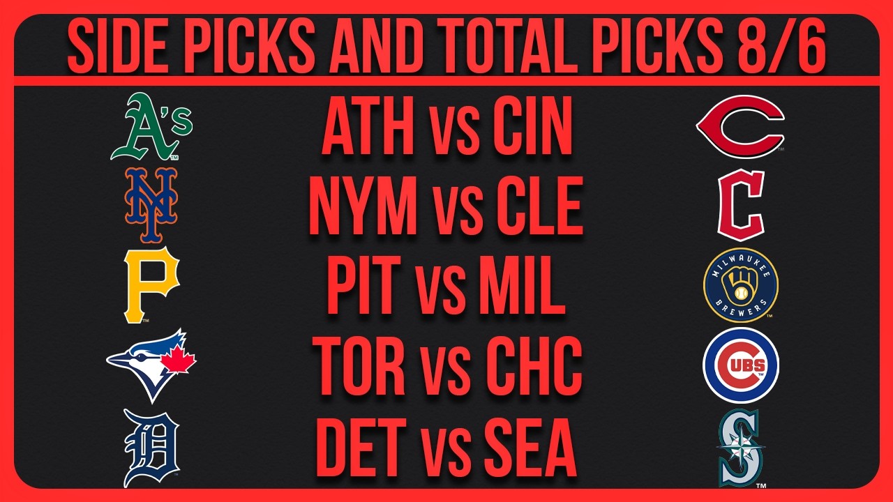 MLB Picks Today Thursday 8/6/26 MLB Picks & Predictions Today (1/2)