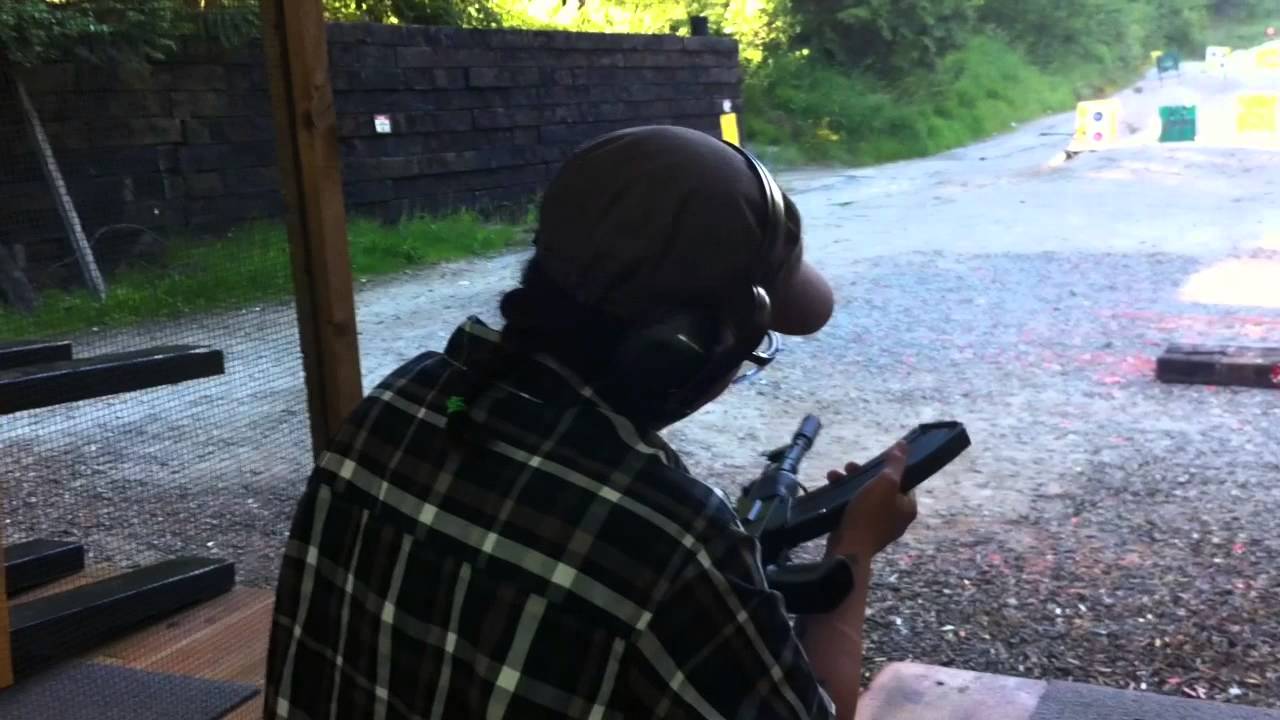 Girl Shooting The VZ-58 Czech Small Arms Semi-Auto With The 7.5 Inch Barrel 7.62x39mm