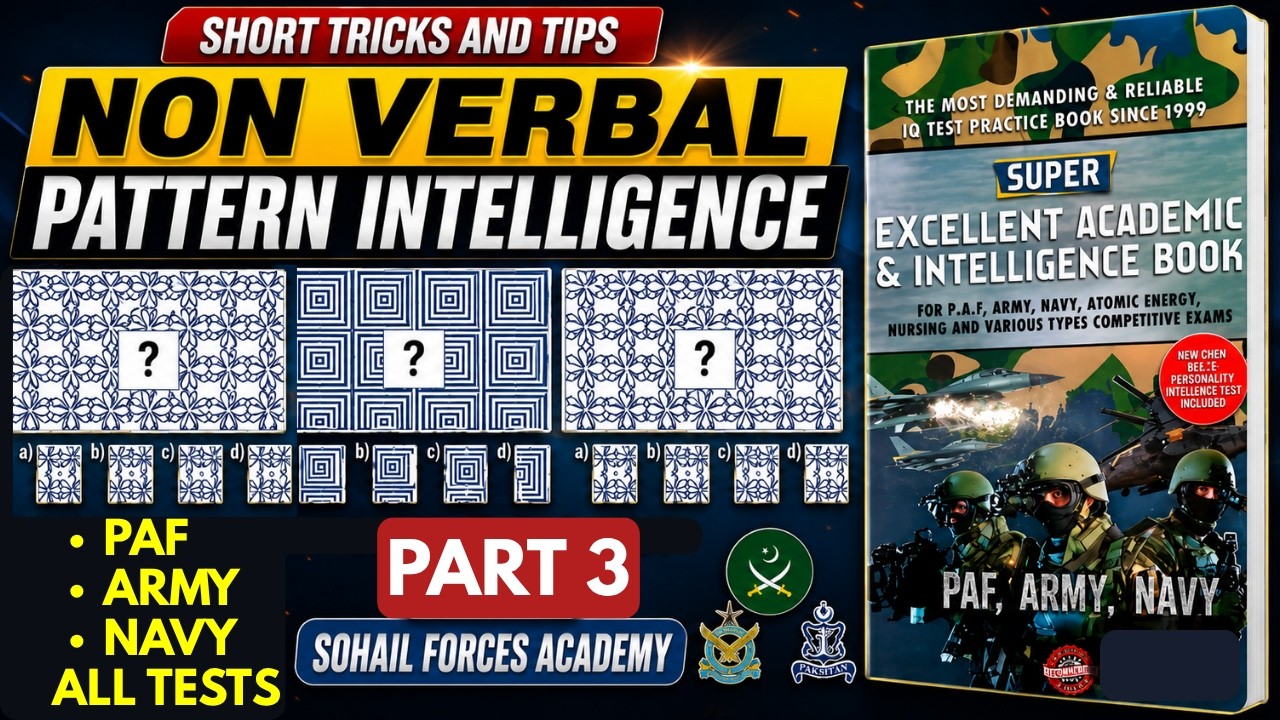 Tricks how to solve nonverbal pattern intelligence super excellent| PAF | Navy| Army |PMA all forces