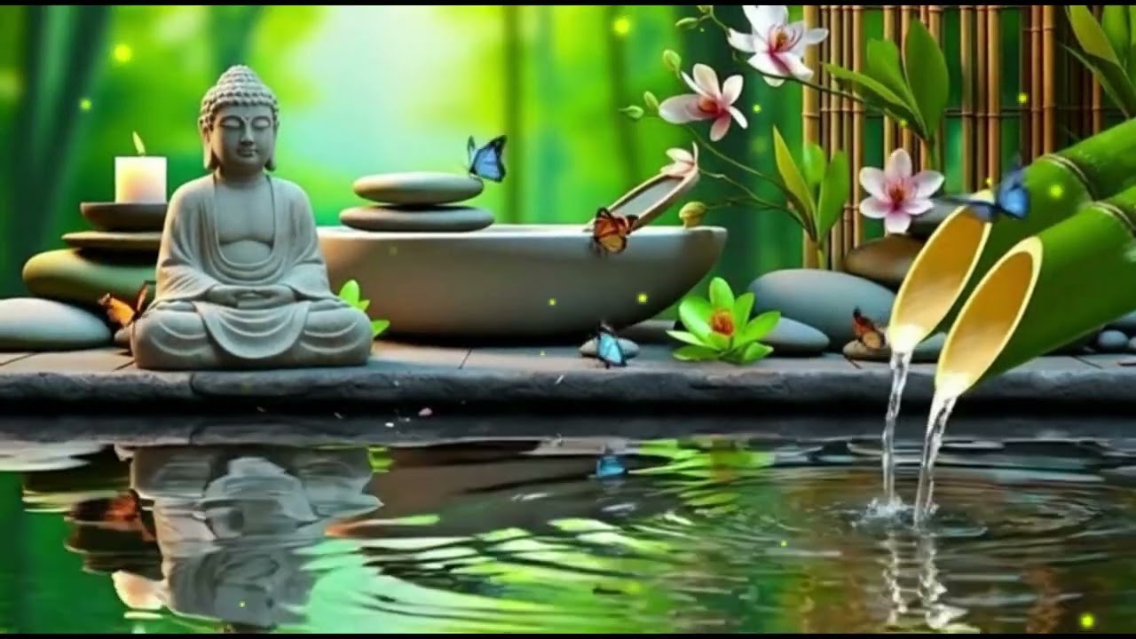 Relaxing Piano + Bamboo Water Fountain 🌿 LIVE Deep Sleep & Healing Music