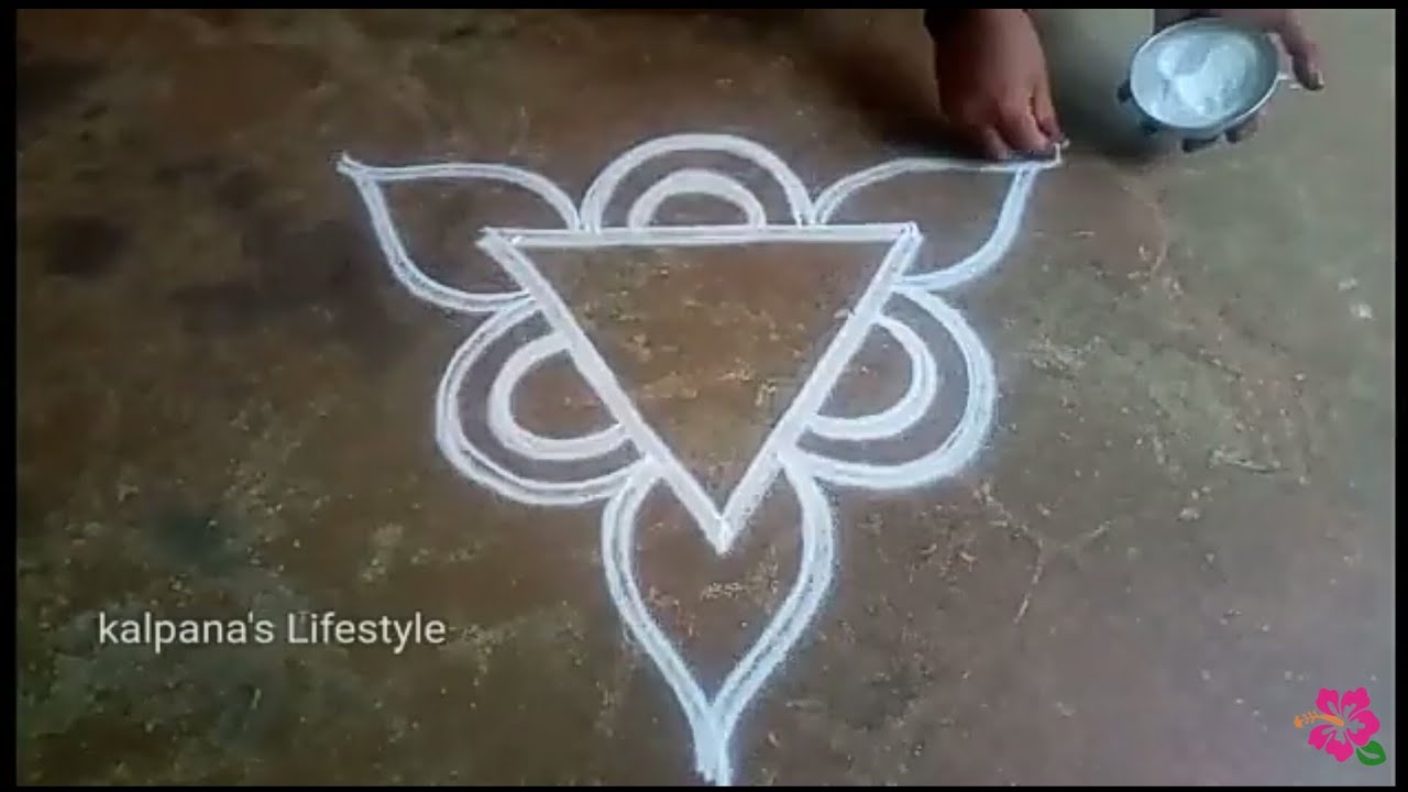 Easy rangoli design Friday simple method Kollam pandaga muggulu