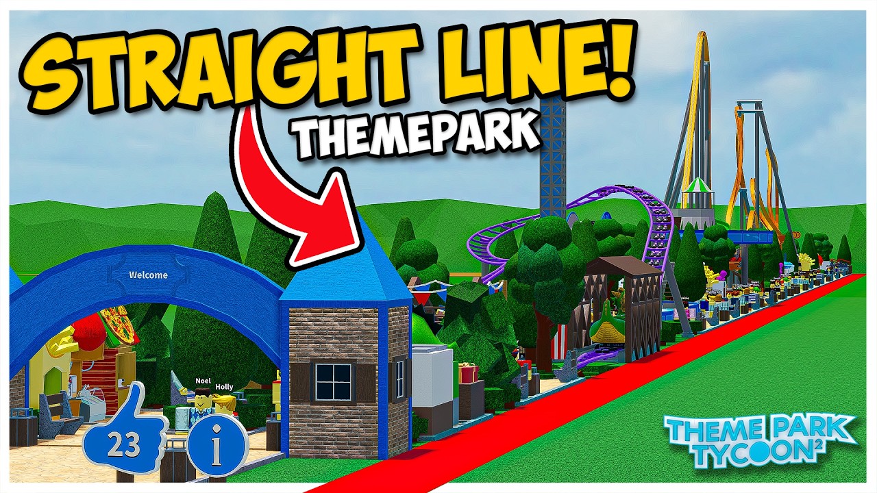 Я построил тематический парк «ПРЯМАЯ ЛИНИЯ» в Theme Park Tycoon 2!