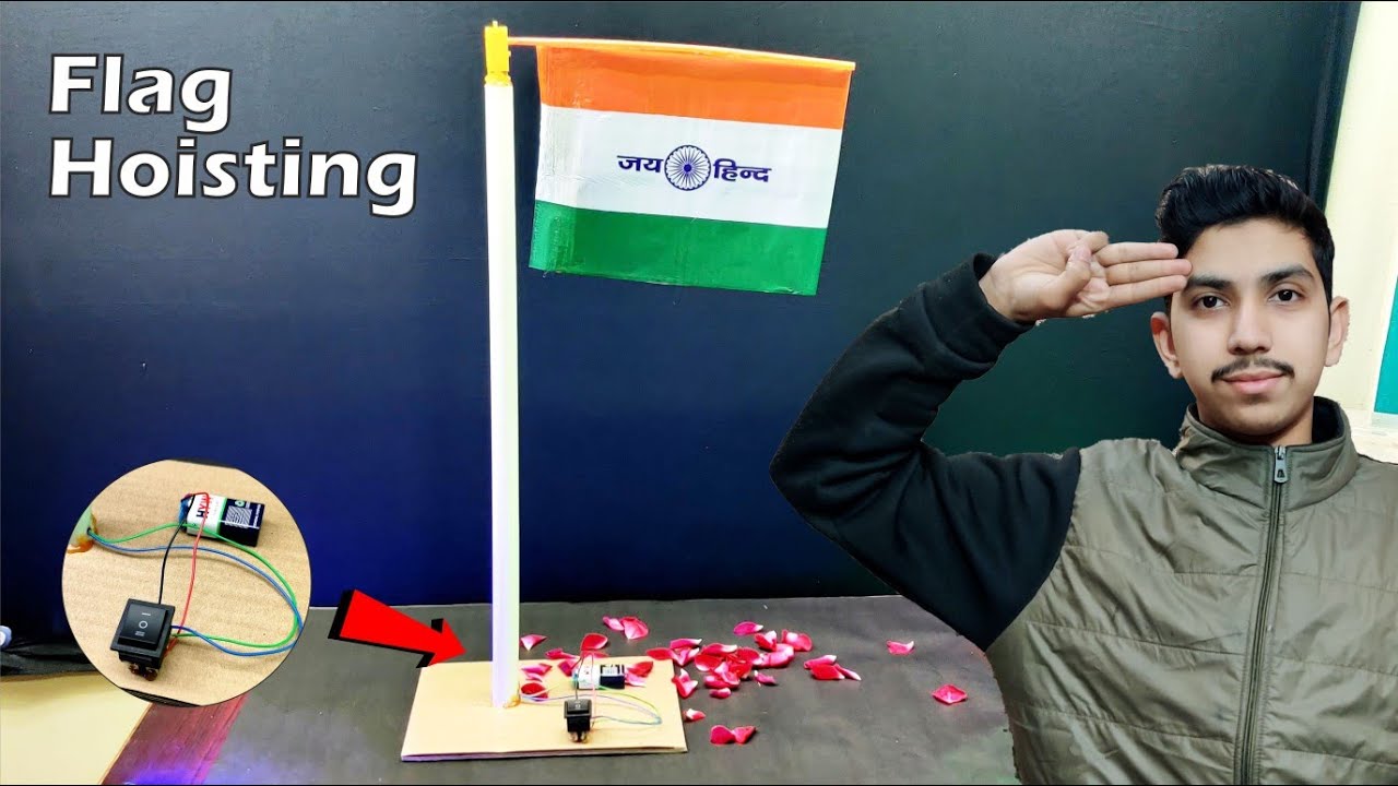 How to make Electric Flag Hoisting | Republic Day 26 January | DIY Indian Flag Hoisting