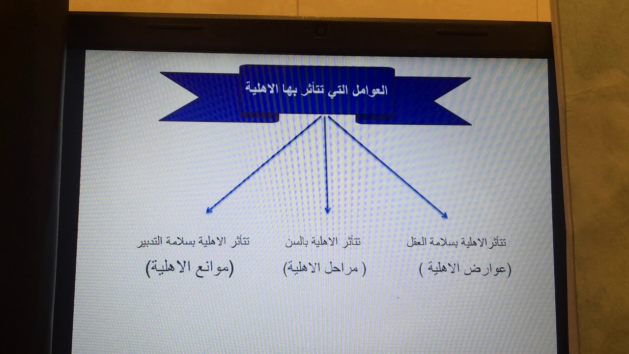 محاضرات في القانون المدني - المحاضرة الخامسة ( الاهلية ومراحل الاهلية)