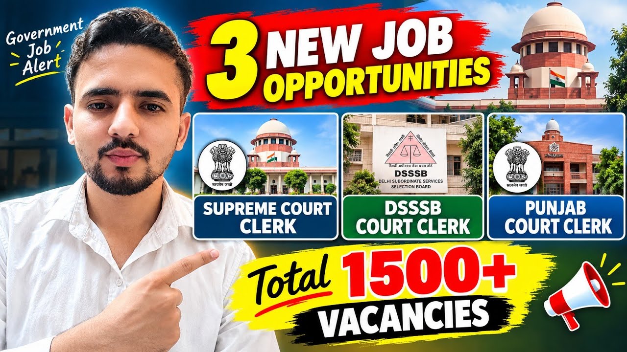3 more new court clerk recruitments #courtclerk #punjabcourtclerk #jca #dsssb #job #ssccgl #upsc
