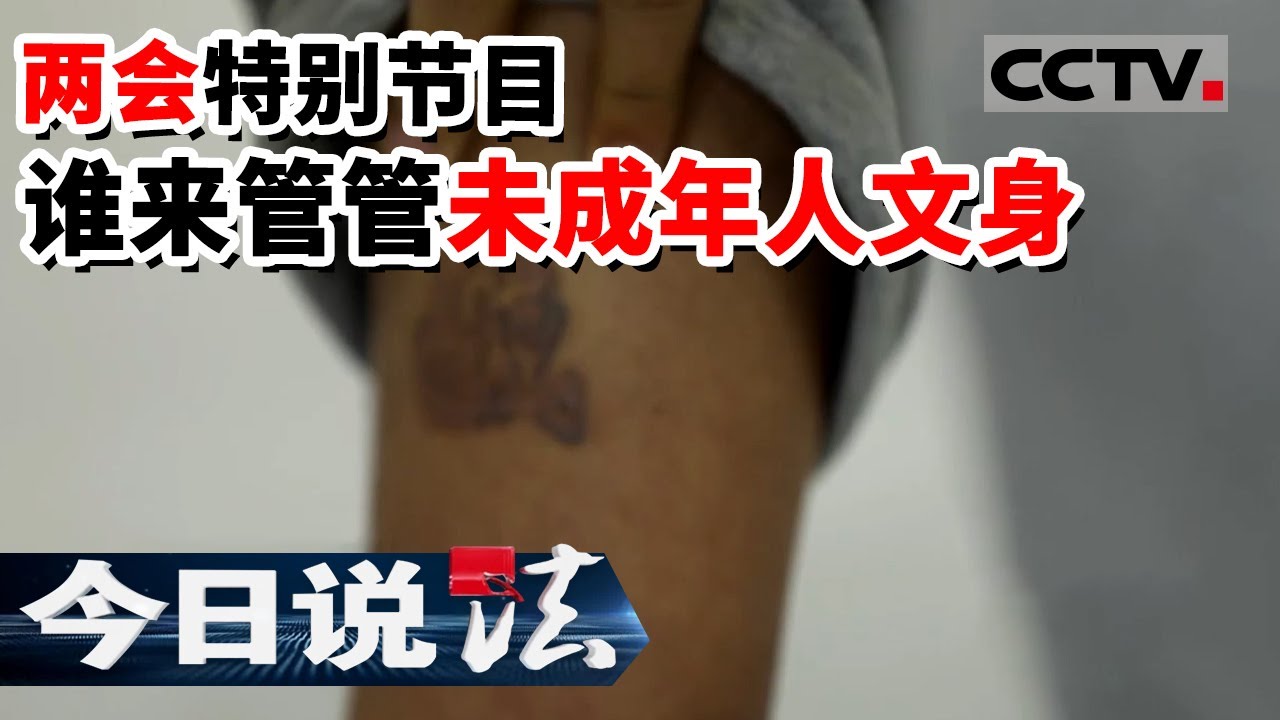《今日说法》公平正义新时代 未成年人聚众斗殴 身上文身引起注意 谁来管管未成年人文身？——两会特别节目 20220310 | CCTV今日说法频道