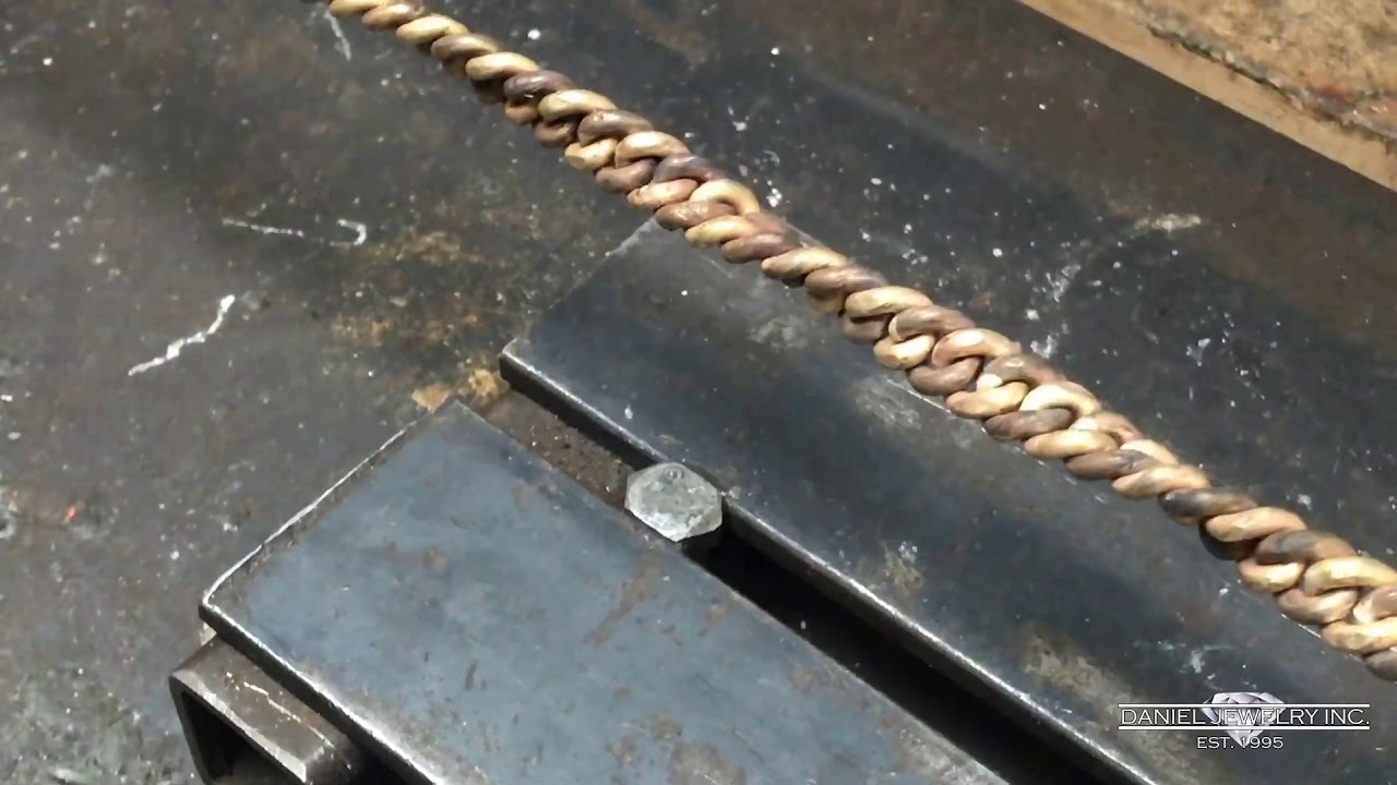 Making 2 two tone 14k Chains Diamond sleek lock Rose Yellow white Gold Custom