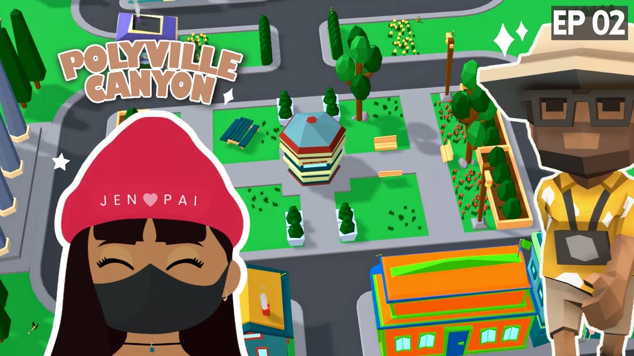 EP02 - Polyville Canyon Gameplay | LIBRARY + SHOPS ♡
