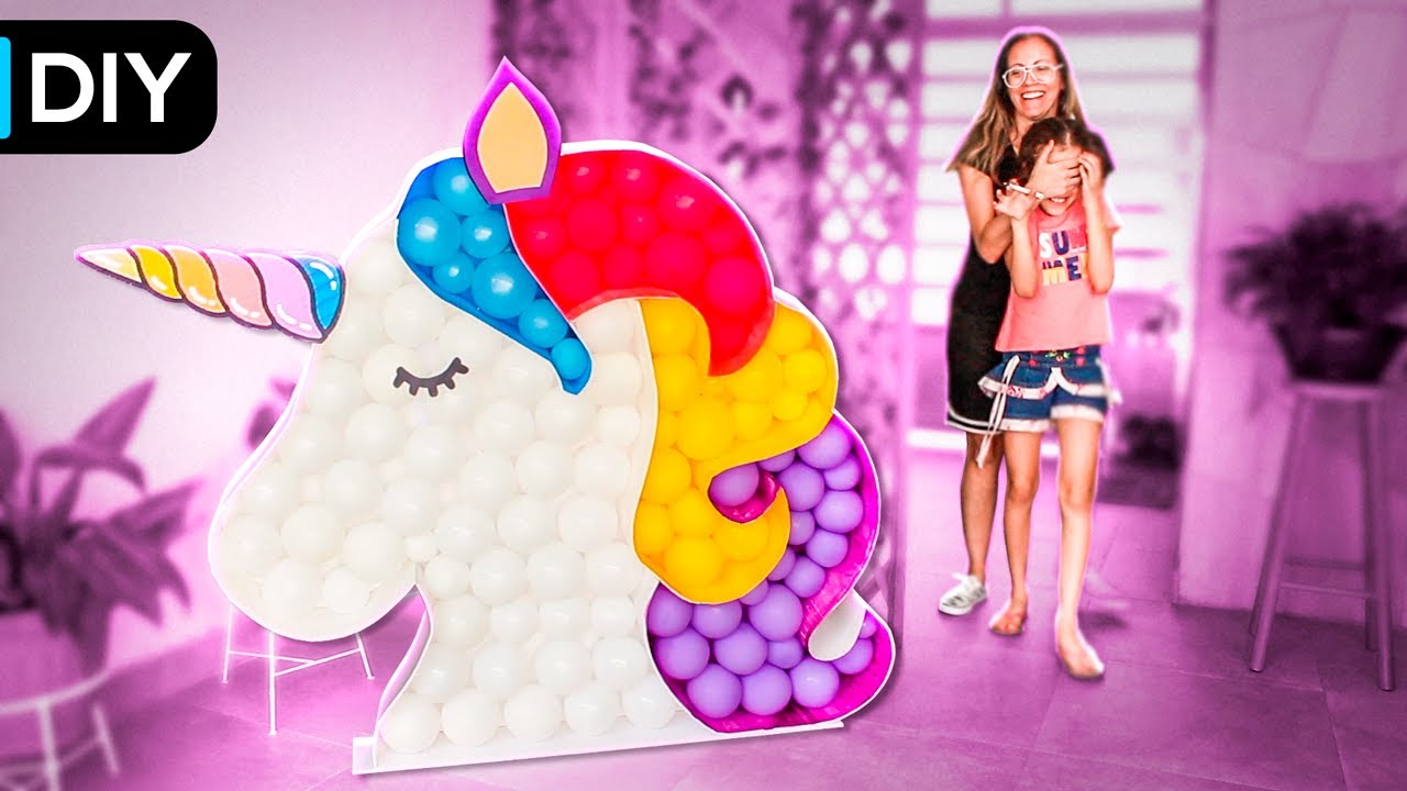 DIY Mosaico de balão 🦄 Unicórnio
