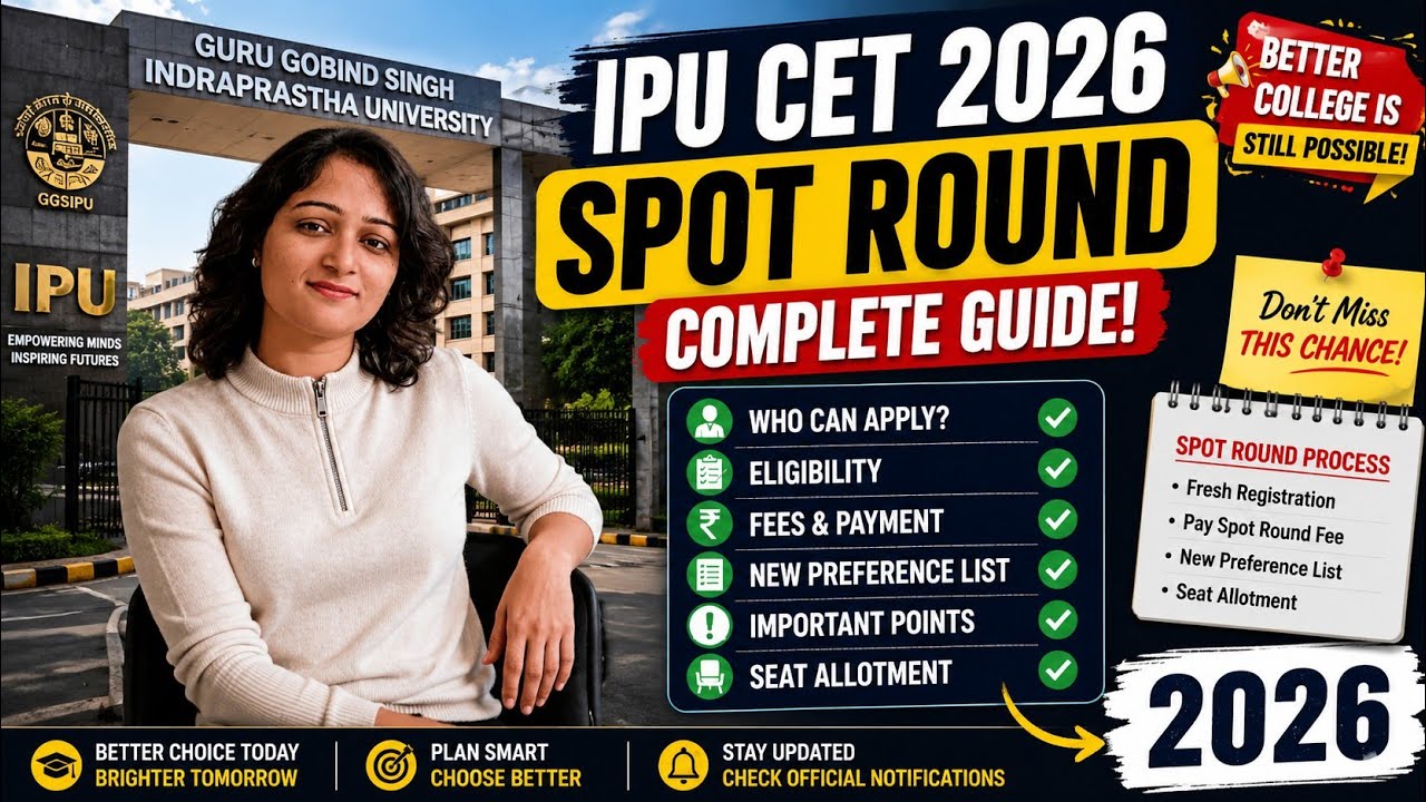 IPU CET 2026 Spot Round Complete Guide 🔥 Who Can Apply? Eligibility, Withdrawal, Fees 