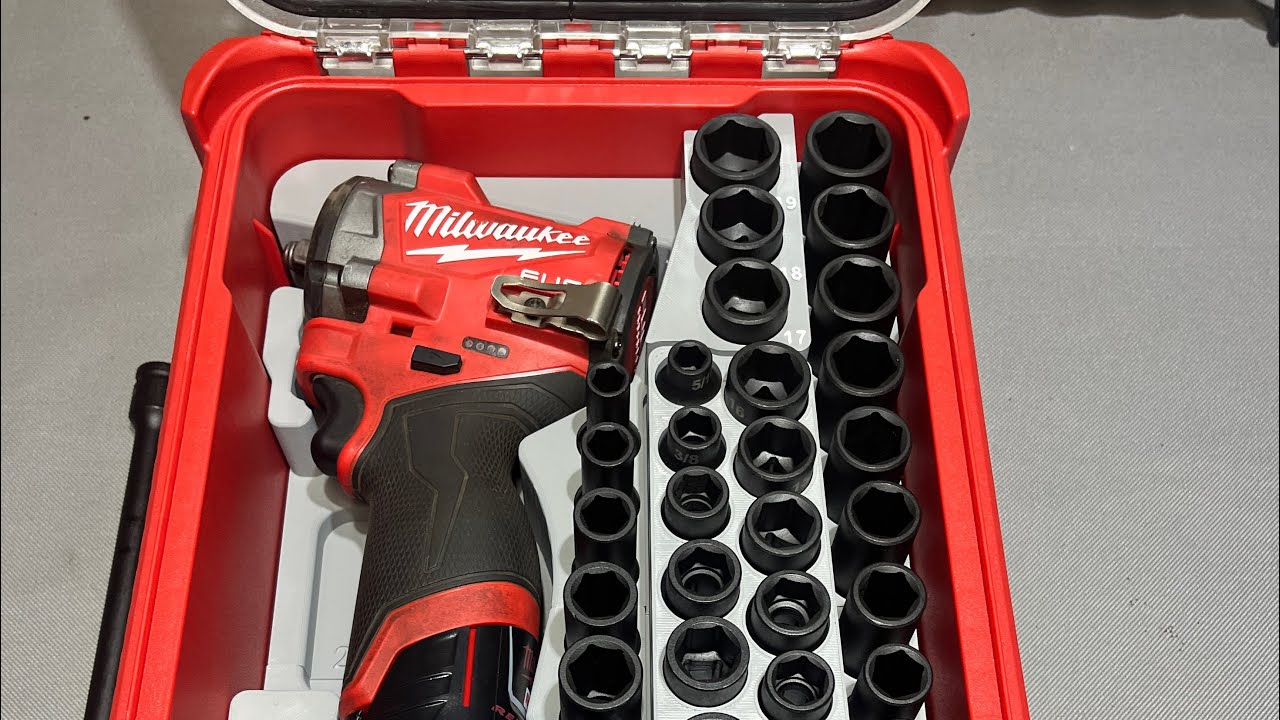 Вставка Packout для набора торцевых ключей Milwaukee 3/8 Stubby and Quinn от Dirty Dog Woodworking