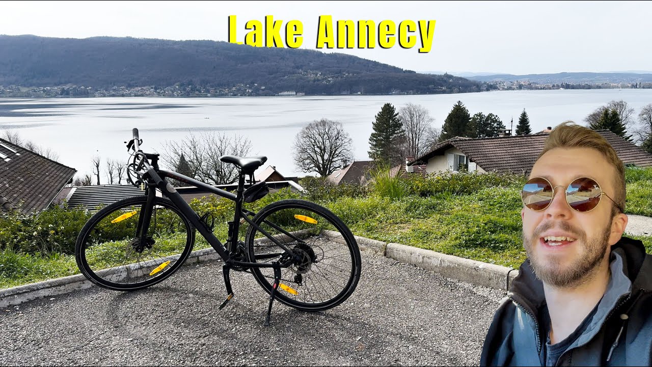 Cycling around Lake Annecy 2x on a rental bike | March 20/2025 🇫🇷