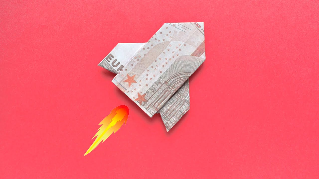 Origami RAKETE Geldgeschenk GELD FALTEN | Money ROCKET | Tutorial by Euro Origami