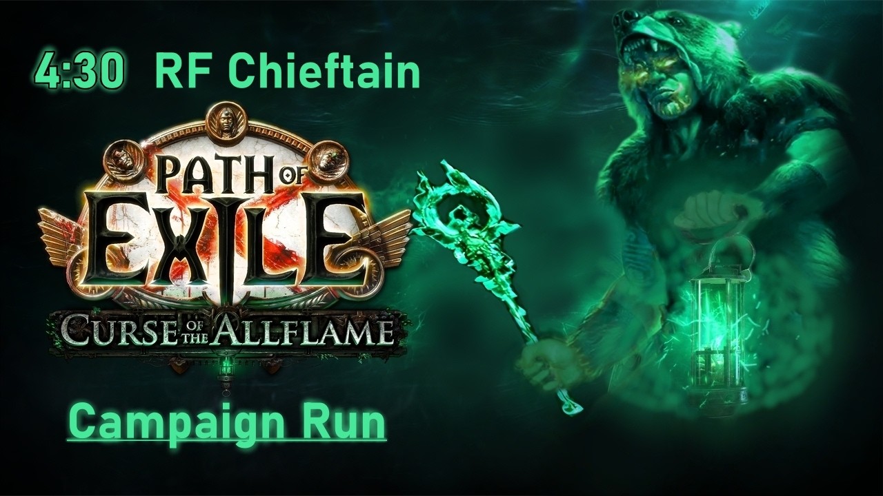 PoE 1 | 3.29 CotA - Act 1-10 Full Campaign Run with Righteous Fire Chieftain