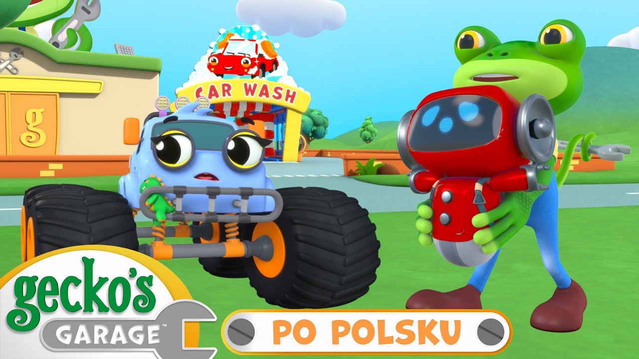 Sprężysty Monster Truck | Warsztat Gekona | Bajka dla dzieci po polsku | @GeckosGaragePoPolsku