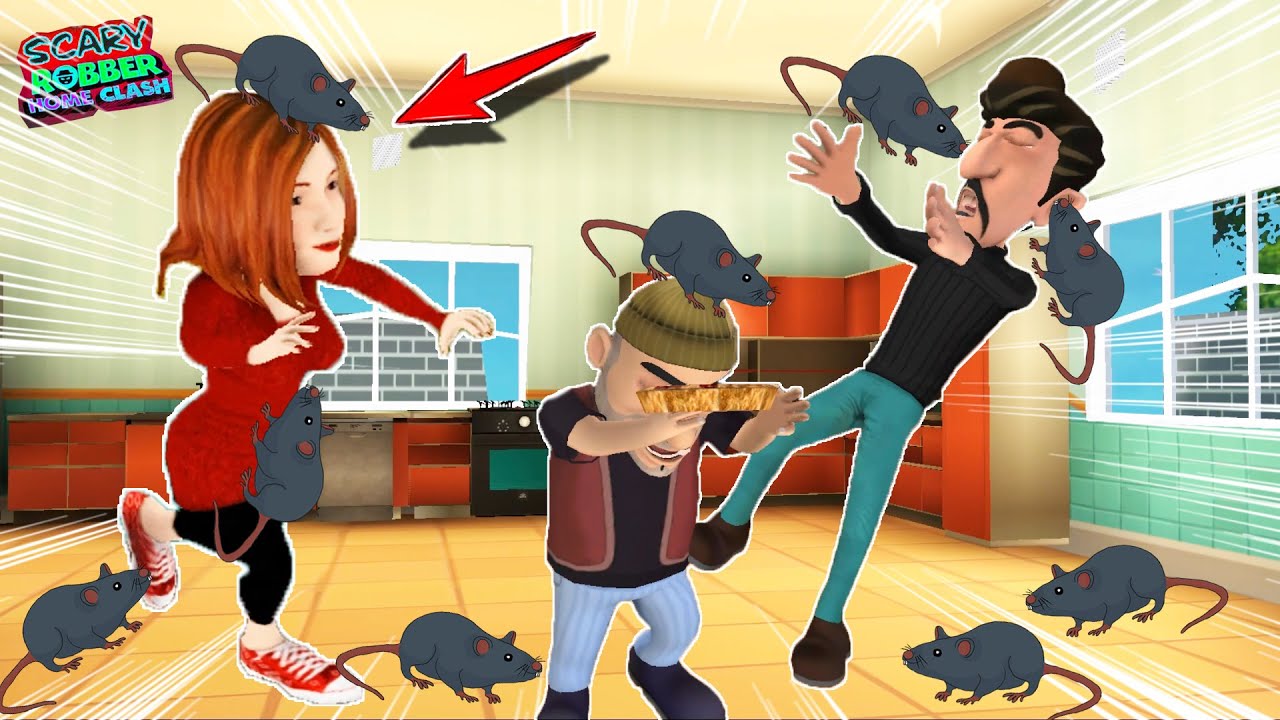 SEVGİLİ KAPIŞMASINDA FARE ŞAKASI YAPTIK 🤣 Scary Robber Home Clash Yeni Bölüm