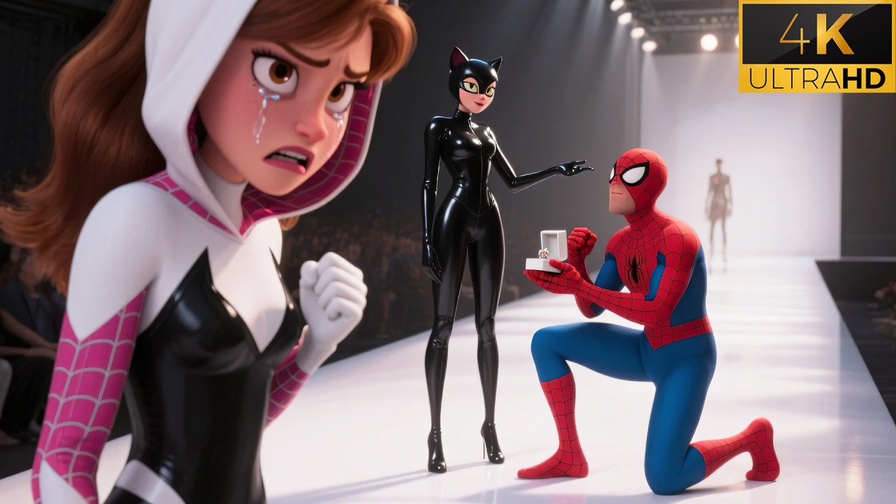 Spider-Man Proposes to Catgirl on Stage—Gwen’s Jealous Rage Explodes! | SpiderManAnimation #ai