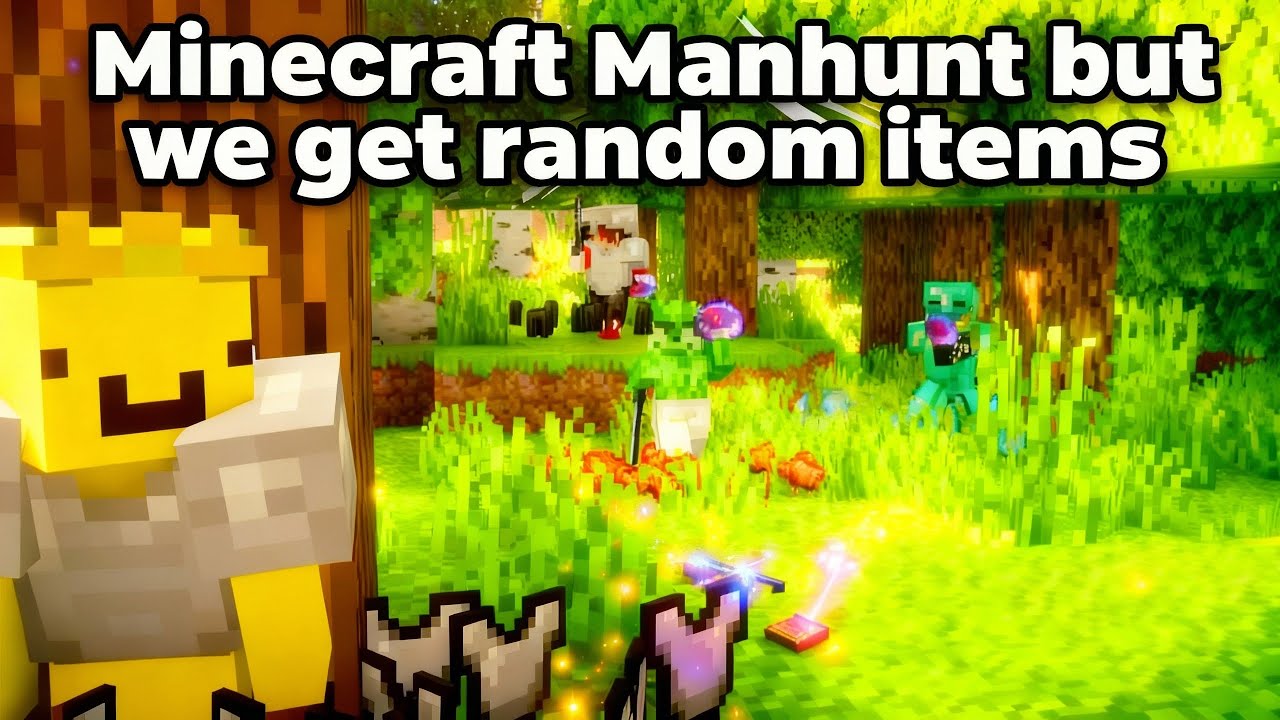 Speedrunner vs 3 Hunters but we get random Items