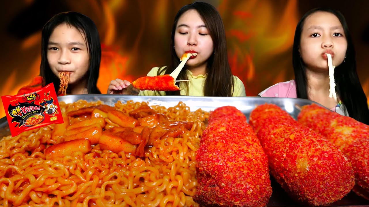 PARAH🥵 MUKBANG 3 MAKANAN PEDAS‼️ CORNDOG MOZZARELLA + SAMYANG 2x SPICY + TOPOKKI
