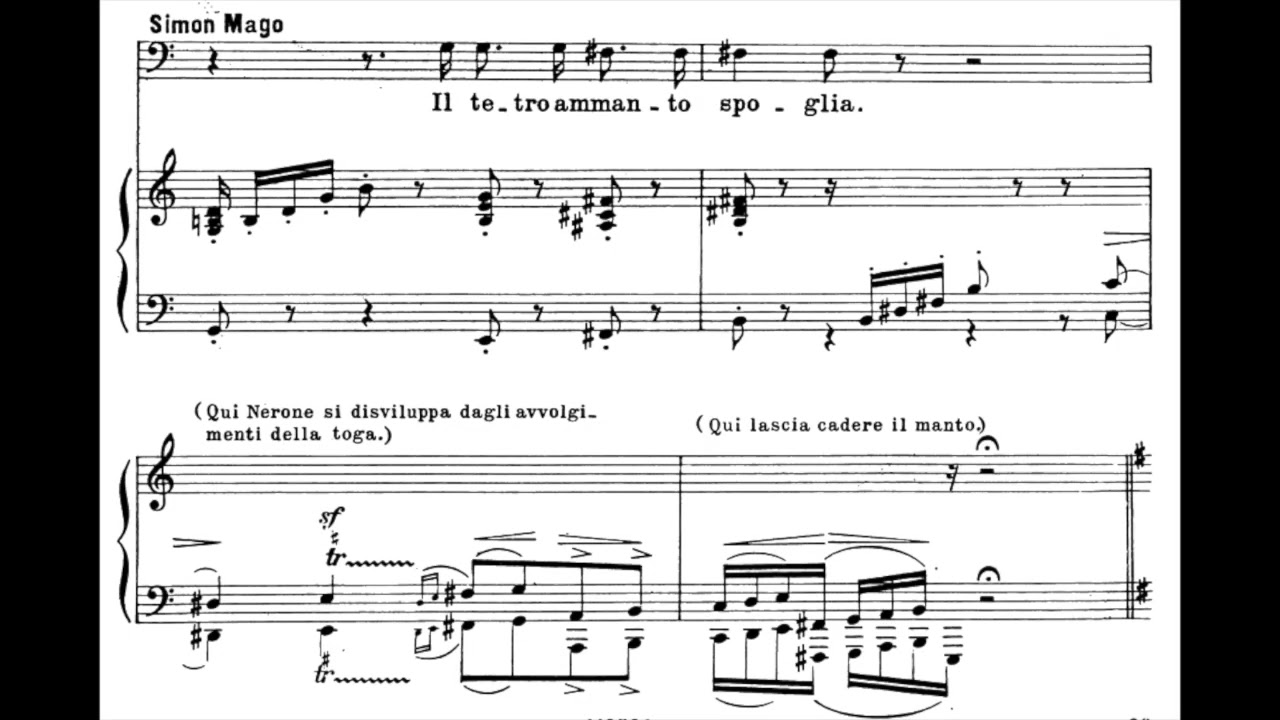 FIRST SIMON MAGO: Marcel Journet sings 2 arias from Boito's Nerone (1924) [score]
