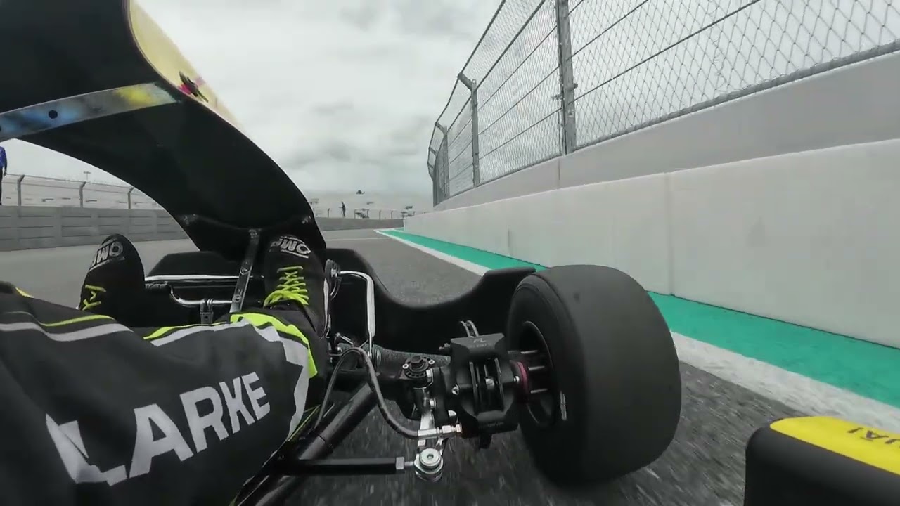 Racing on the Miami F1 FE track 75 MPH go karts!!!  Onboard Jared Clarke