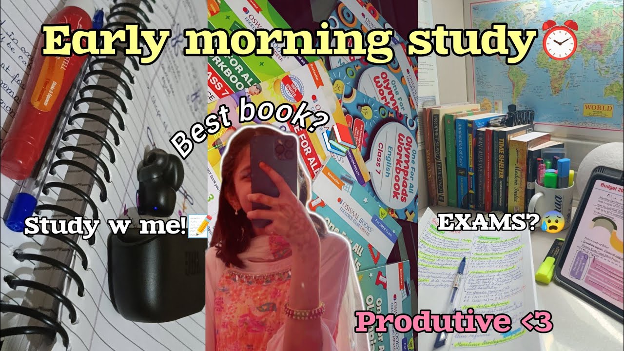 Productive morning study vlog🕓| woke up early for study 😰| best book😍📚?