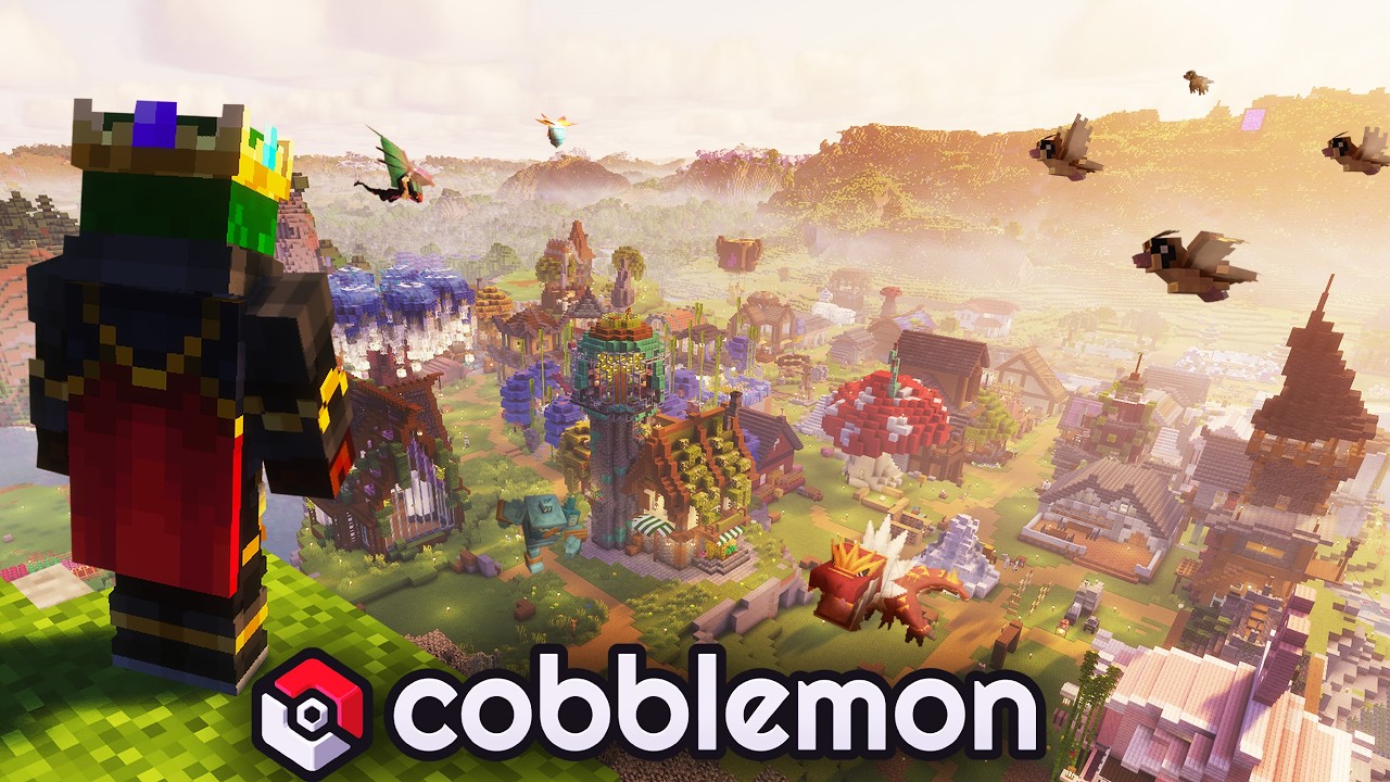 A Full MONTH of Building in STARTER TOWN || Cobblemon Origins