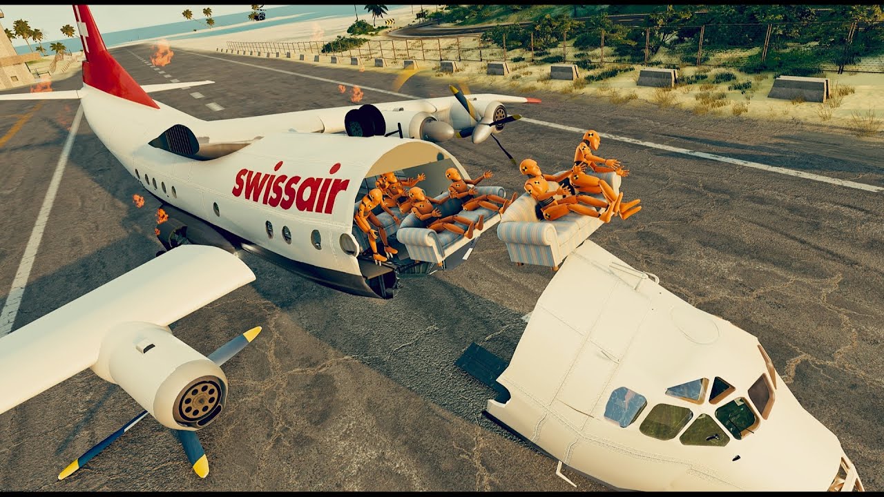 Plane Crashes With Dummies 7💥 - BeamNg Drive