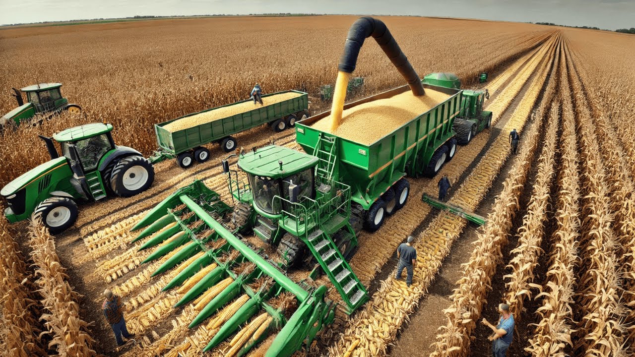 How to Harvest Billions of Pounds of Corn Daily ? US Farmers with gigantic machines