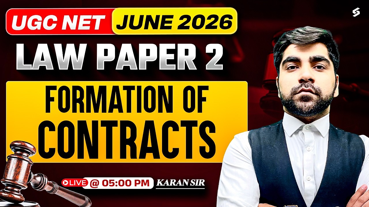 UGC NET Law Preparation 2026 | Formation Of Contract UGC NET Law | UGC NET Law By Karan Sir