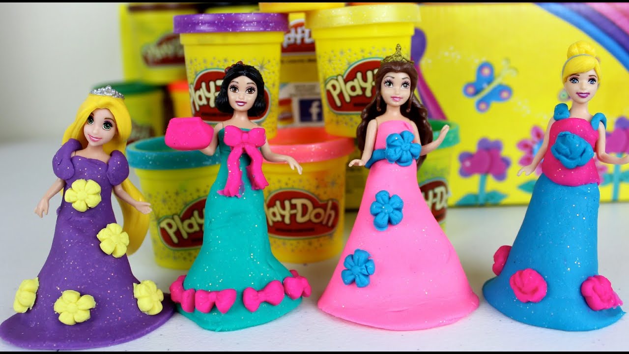 Play Doh  Princesas Disney Bella ,Rapunzel, La Cenicienta, Blanca Nieves