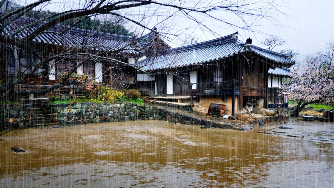 [ASMR] Rain Falling on a Tranquil Korean Hanok | Peaceful Rain Sounds for Sleep & Relaxation