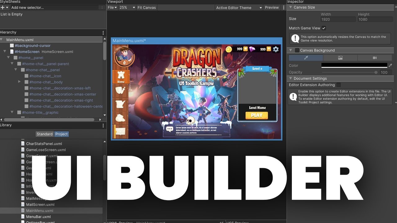 Tuto Unity : Découverte de UI Builder, l'outil next gen pour créer des menus avec UI Toolkit