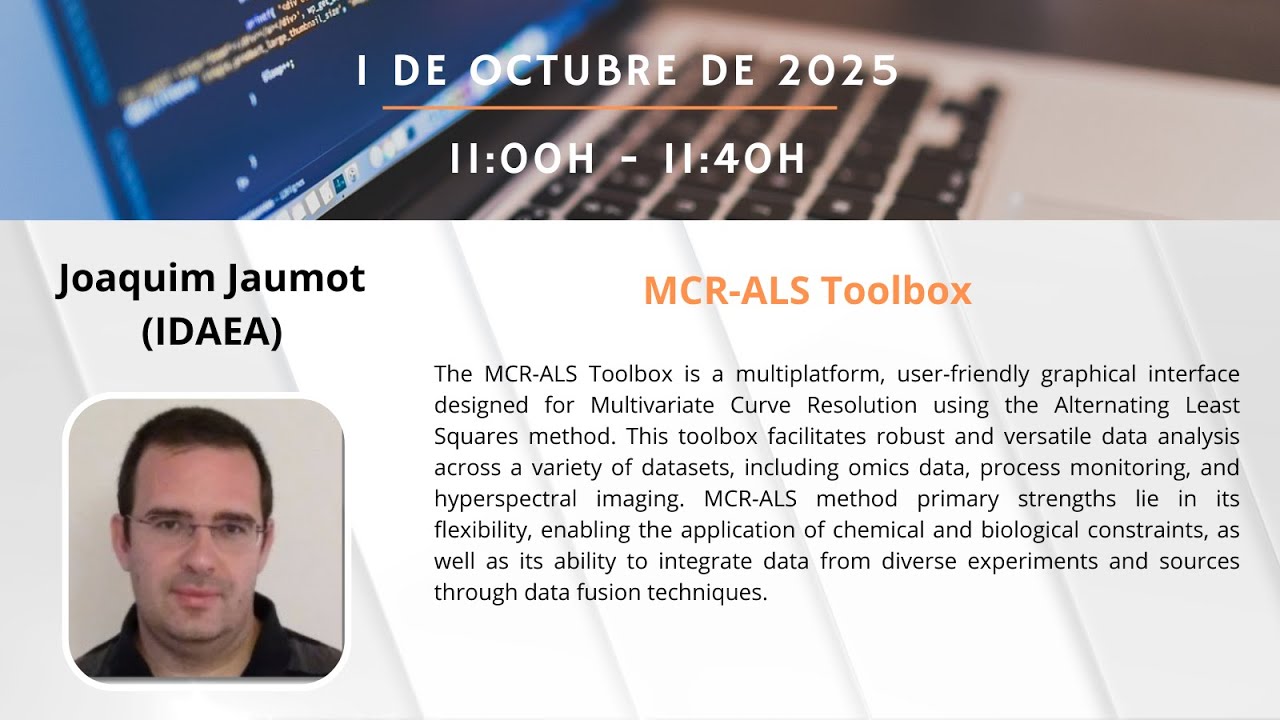 Joaquim Jaumot presents the MCR ALS Toolbox