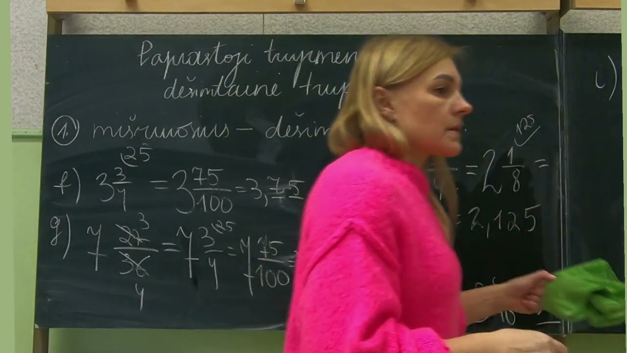5 klasė. Paprastoji trupmena --  dešimtainis skaičius (namų darbai)