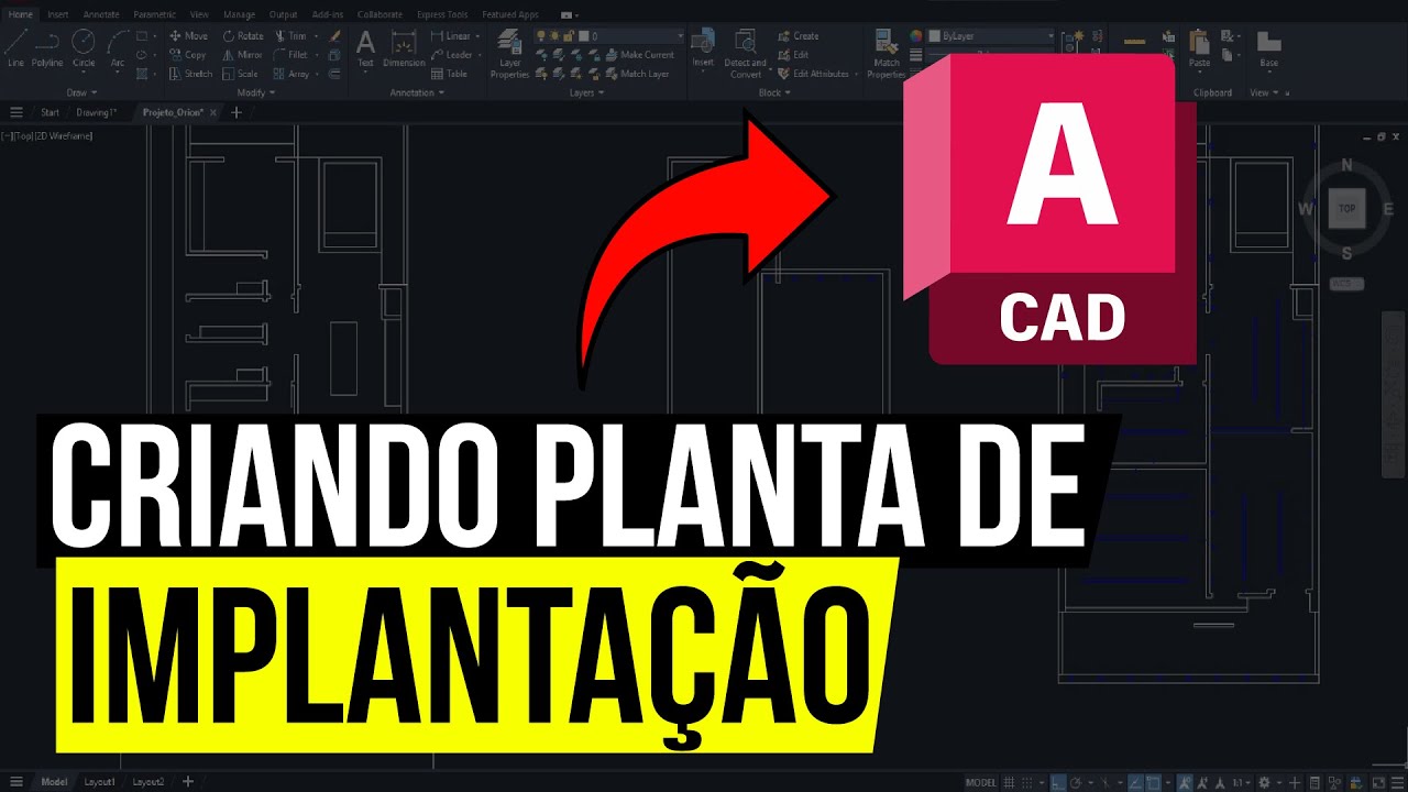 COMO FAZER PLANTA DE IMPLANTAÇÃO DE PROJETO ARQUITETÔNICO NO AUTOCAD