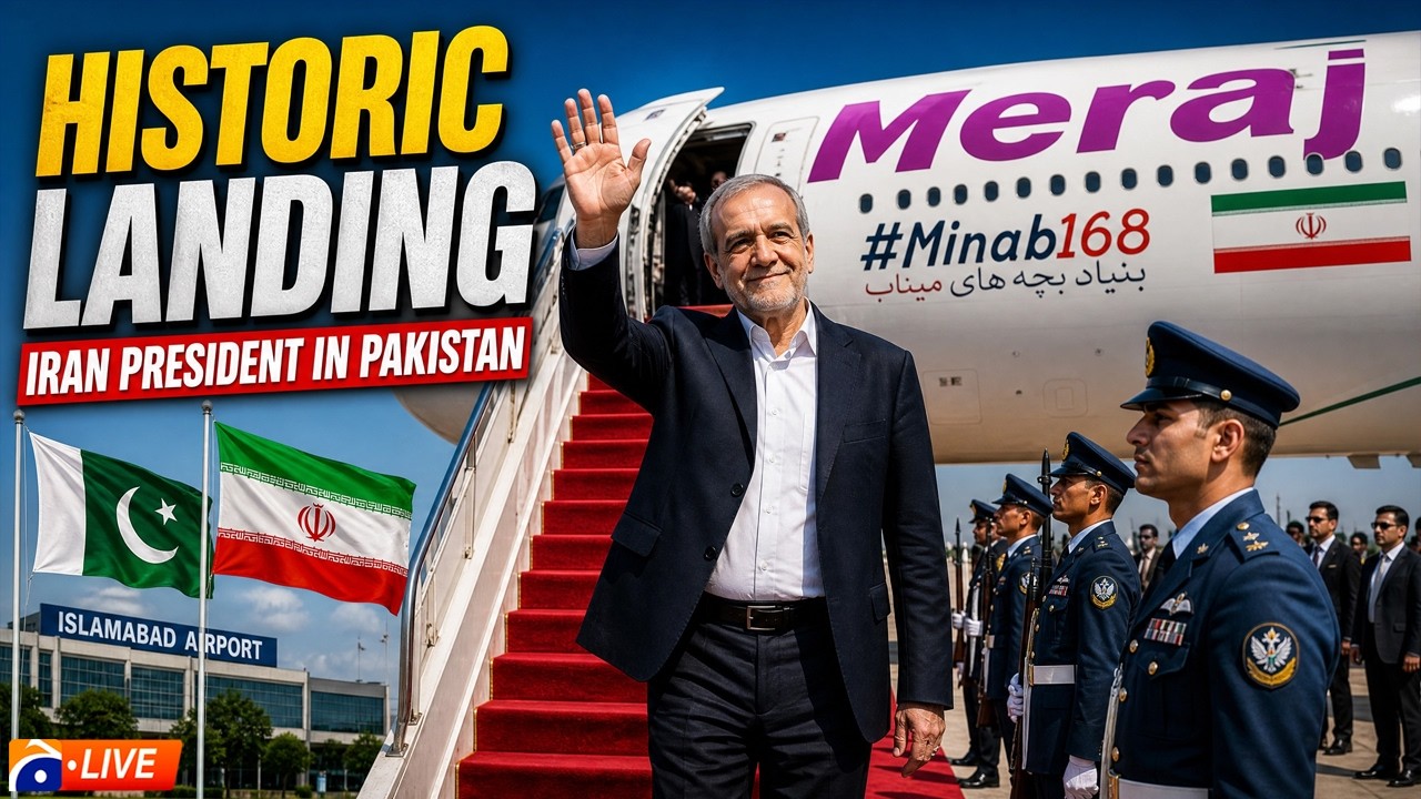 🔴 LIVE: Iranian President Masoud Pezeshkian Arrives in Pakistan on Special Aircraft | Geo News