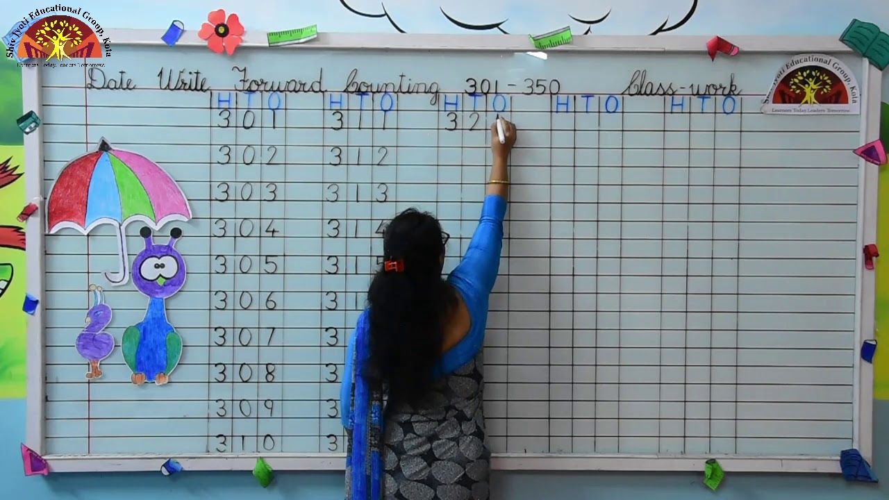 PREP MATHS FORWARD COUNTING 301 TO 350