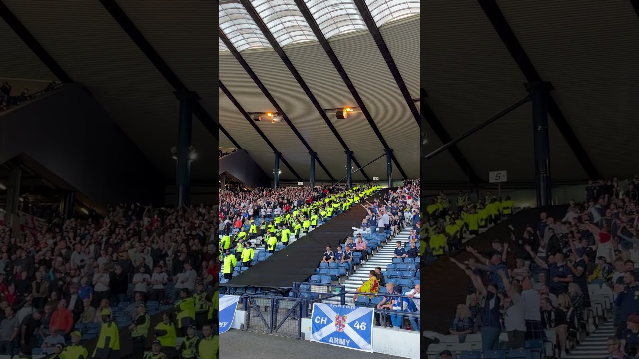 Scotland and England fans face off against each other at Hampden
