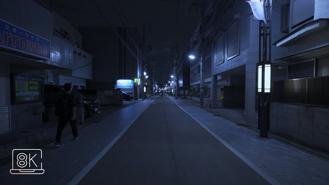 8k HDR Night Walk | 3D Binaural City Sounds in Tokyo