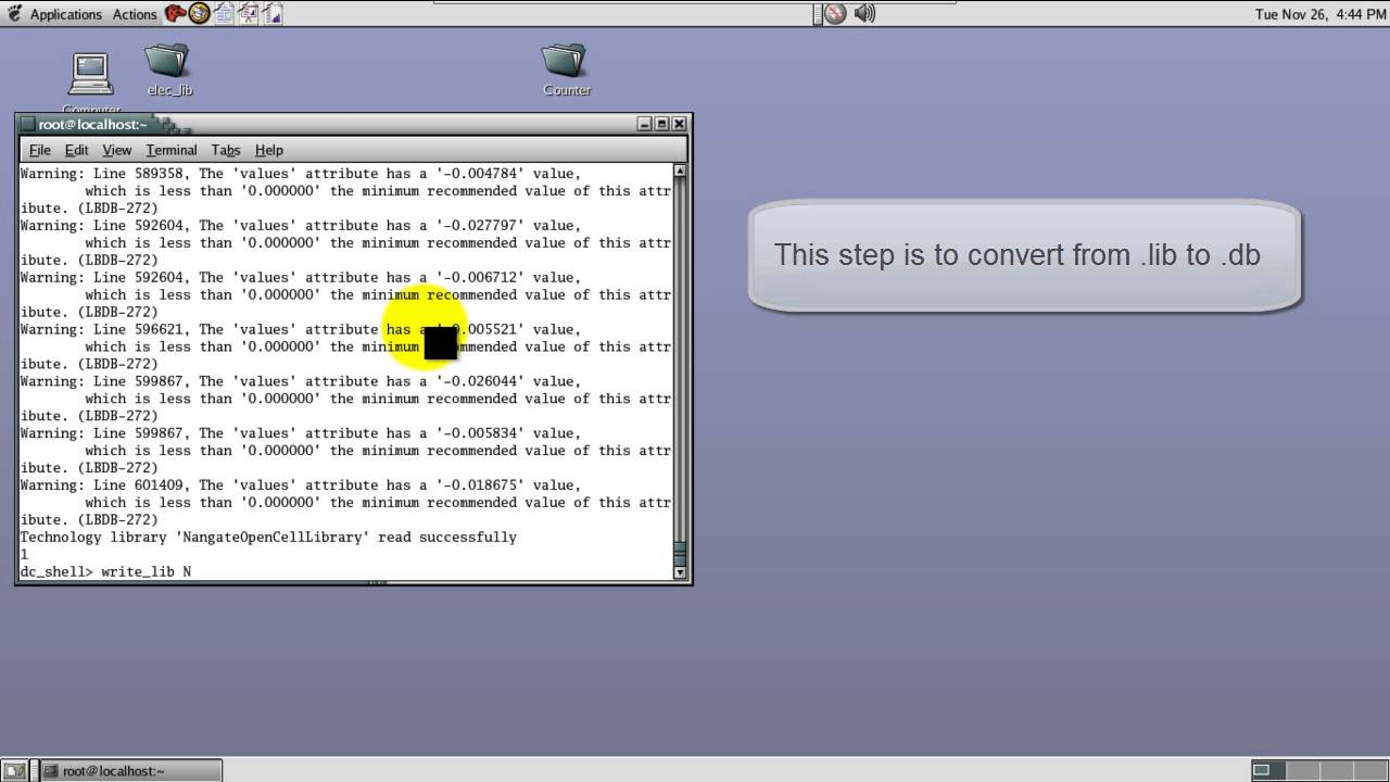 10 conversion from lib to db