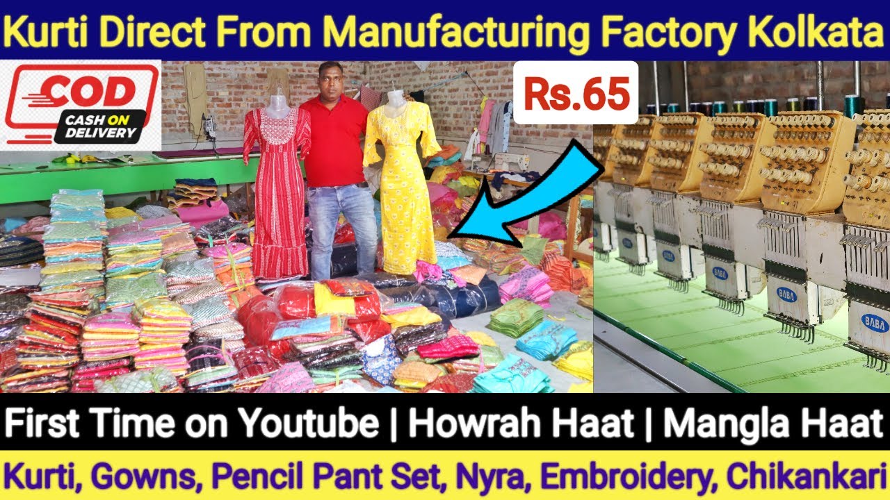 @Rs.65 Kurti, Gowns, Pencil Pant Set Manufacturing Factory in Kolkata | Howrah Haat | Mangla Haat