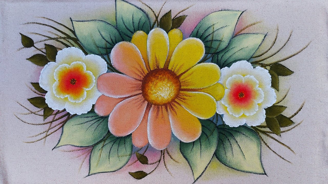 Pintura em tecido com Eliene Silva (flores fantasia)
