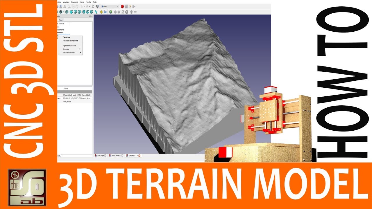 Come creare un modello 3d del terreno in formato stl per cnc e stampa 3d