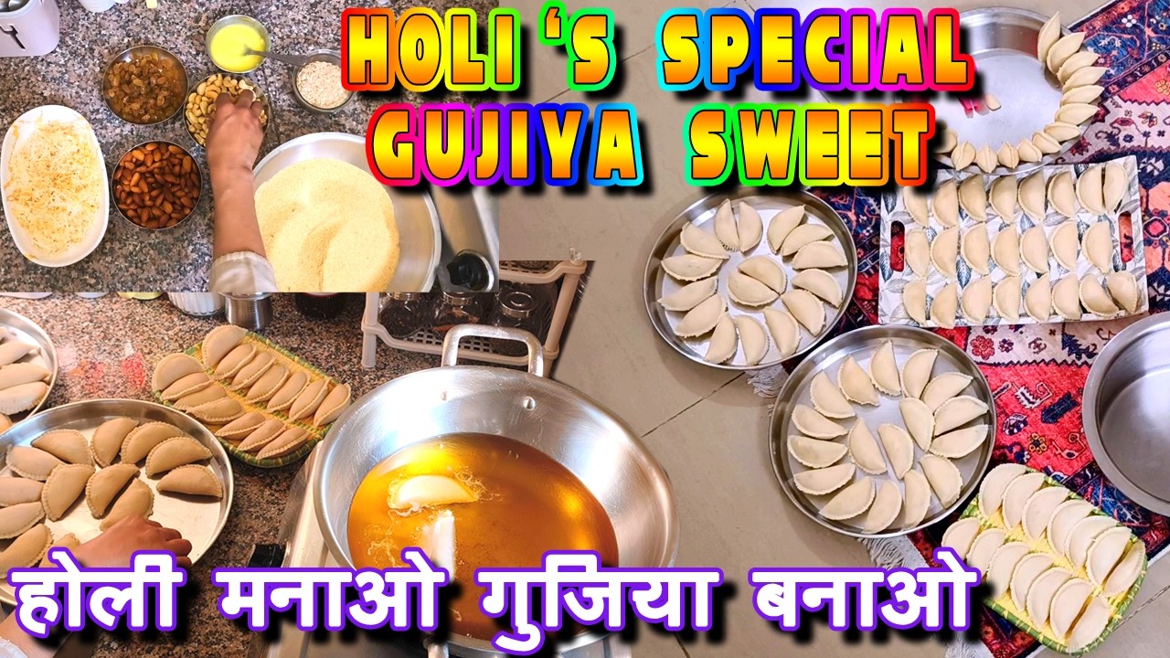 Lots of Gujiya Sweets Made On Holi | होली के दिन बनायीं बहुत सारी गुजिया  #youtube #vlog #rinazglam